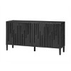 MDF Sideboard with Ash Veneer and 4 Doors,Buffet Cabinet with Hidden Handles,Modern Storage Sideboard for Living Room Hallway-Cuddlewood - 3 of 4