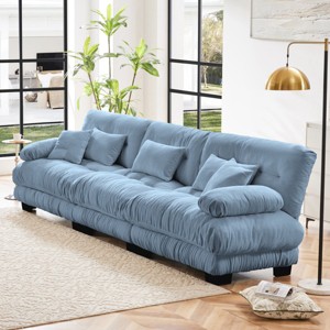 3-Seater Sectional Sofa Deep Seat Sofa Couch Chenille Soft Comfy Upholstered Sofa for Living Room, Apartment-Tanpinhause - 1 of 4