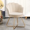Vanity Chair with Back, Velvet Shell Accent Chair for Living Room, Criss Cross Chair with Gold Legs, Makeup Chair for Bedroom Desk Chair - 3 of 4