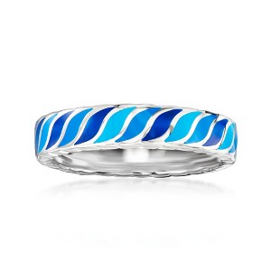 Ross-Simons Tonal Blue Enamel Ring in Sterling Silver - 1 of 4