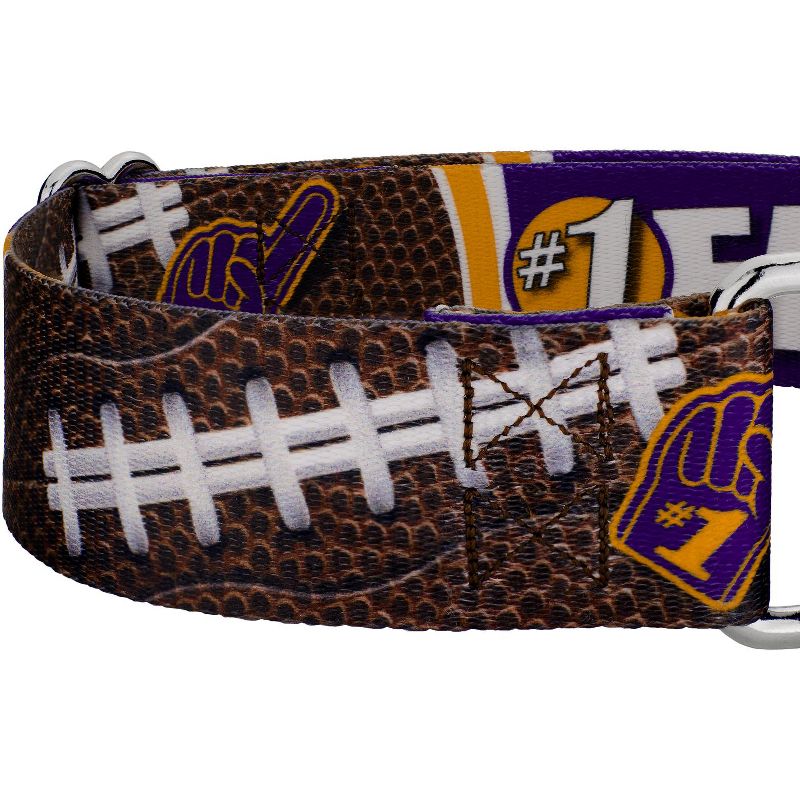 Country Brook Petz 1 1/2 Inch Purple and Gold Football Fan Martingale Dog Collar Limited Edition, 4 of 5