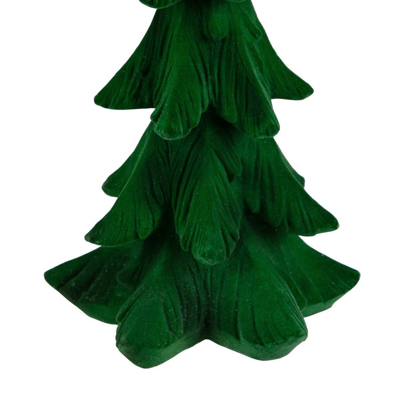 Northlight 12" Flocked Green 3-D Pine Tree Christmas Decoration, 2 of 4