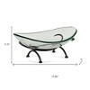 HomeRoots 17" Clear And Black Glass And Metal Oval Decorative Bowl With Stand - 3 of 4