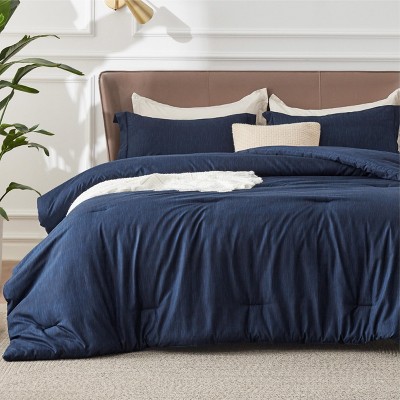 Bedsure | 2/3 Pcs Comforter Set Solid Cationic Dyeing Soft & Cozy Bedding Set