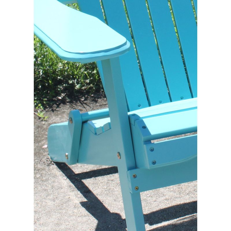 Northbeam Outdoor Lawn Garden Portable Foldable Wooden Adirondack Accent Chair, Deck, Porch, Pool and Patio Seating with 250 Pound Capacity, Teal, 5 of 7