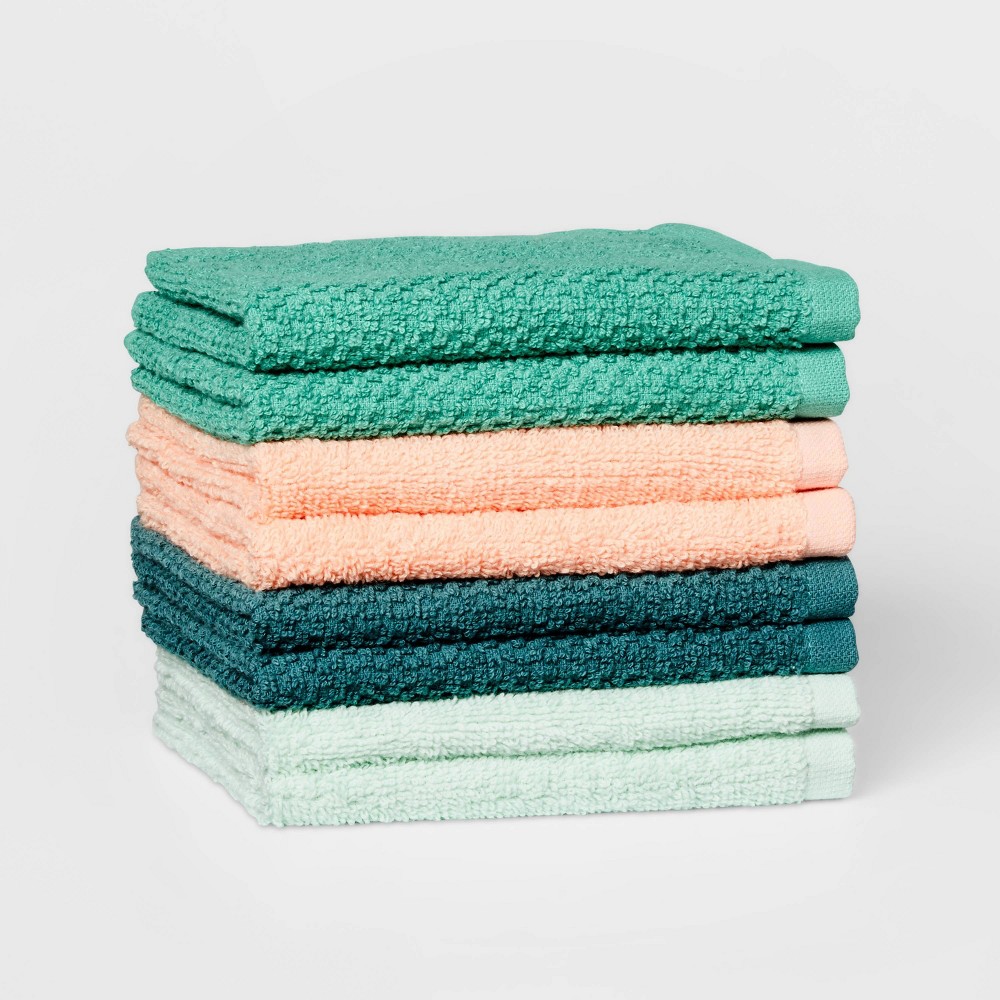 Photos - Towel 8pc 12"x12" Kids' Washcloth Set Boho - Pillowfort™