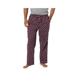 TIME HOLLOW Burgundy Straight-Fit Woven Pajama Pants - 1 of 3