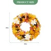 Fall Front Door Wreath, 24" Artificial With Pinecone, Maple Leaf, White Flowers - 3 of 4