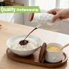 Garnen Soy Sauce Dispenser Bottle Ceramic Spice Jars Set, Wooden Tray Condiments Container with Lid Spoon, Vinegar and Olive Oil Dispenser for Kitchen - 4 of 4
