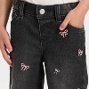 Toddler Girls' Embroidered Wide Leg Denim Pants - Cat & Jack™ Black - 4 of 4