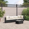 vidaXL Patio Sofa Set with Cushions Lounge Setting Outdoor Furniture Poly Rattan - Black and Cream - 2 of 4