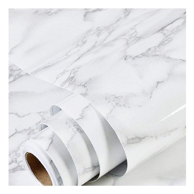 Ever Wallpaper 17.7" x 393.7" Wallpaper Peel and Stick Marble Wallpaper Granite Wall Paper for Countertops Easy to Apply, Gray + White