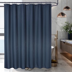 Shower Curtain, Hotel Quality Waffle Weave Textured Fabric Shower Curtains for Bathroom Washable - 1 of 4