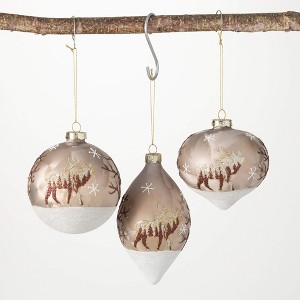 6.25"H  4.25"H and 4"H Sullivans Deer Ornament - Set of 3  White Christmas Ornaments - 1 of 2