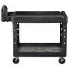 2-Shelf Utility/Service Cart, Medium, Black, Lipped Shelves, Warehouse/Garage/Cleaning - 4 of 4