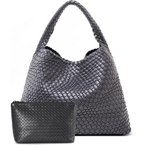 Large Woven Tote Bag for Women Weave Purse Woven Leather Handbag - 1 of 4