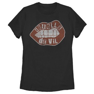 Women's Cruella Distressed Red Lips Logo T-Shirt - 1 of 4