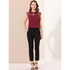 Allegra K Women's Mesh Semi Sheer Work Office Peter Pan Collar Shirt - 3 of 4