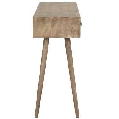 Desert Brown Mid-Century Wood Console Table with Storage