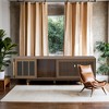 Chic Crate-Mid-Century Modern Walnut TV Stand – Pet-Friendly Media Console w/ Sliding & Flip-Down Door, Cat House Design for Living Room - 2 of 4