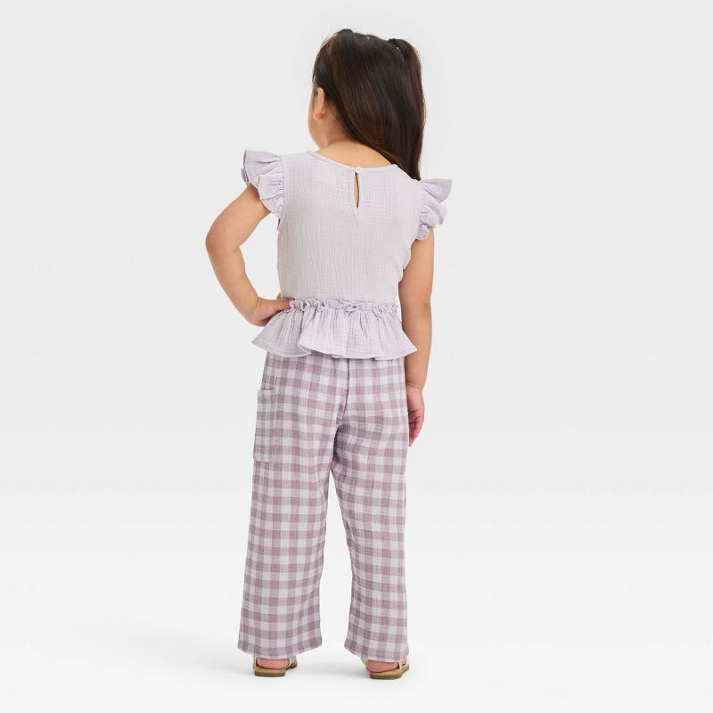 Toddler Girls' Disney Minnie Mouse Woven Top and Pant Set - Lavender, 2 of 4