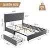 Queen Size Bed Frame with Adjustable Headboard, Upholstered Bed Frame with 4 Storage Drawers, Noise-Free, No Box Spring Needed - 4 of 4