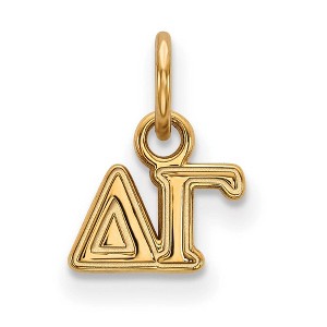 Black Bow Jewelry 14k Yellow Gold Plated Sterling Silver Delta Gamma Greek Life Extra Small Pendant - 1 of 3