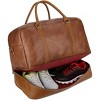 Vegan Leather Large Travel Duffel Tote Bag with Shoe Compartment, 40L Weekender Overnight Carry-On Bag - 2 of 4