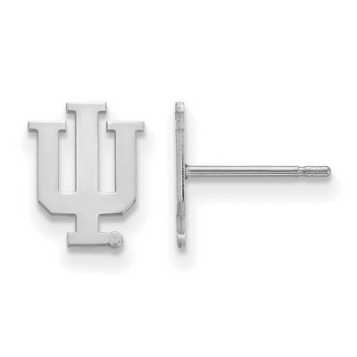 Black Bow Jewelry 10k White Gold Indiana Hoosiers NCAA Post Earrings