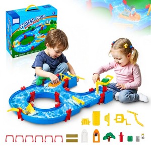 Water Table for Toddlers with 39 PC Waterway Accessories - 1 of 4