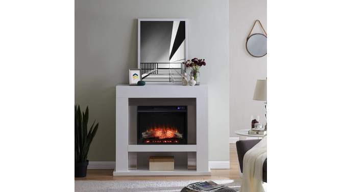 Lockman Stainless Steel Fireplace White - Aiden Lane, 2 of 12, play video