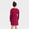 Girls' Long Sleeve Pointelle A-Line Dress - Cat & Jack™ - 2 of 3