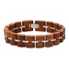 Steeltime Men's stainless steel and wood link bracelet. Color Options: Silver, Gold - 3 of 4