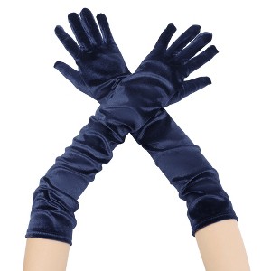 INSPIRE CHIC Women's Velvet Elbow Length Full Finger Gloves - 1 of 4