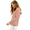 INSPIRE CHIC Women's Elegant Lace Sleeve Scalloped Trim Summer Casual Chiffon Blouse - 4 of 4