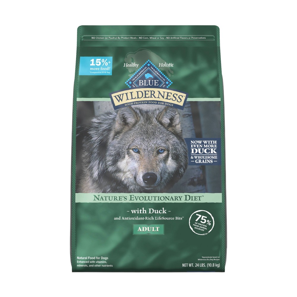 Blue Buffalo Wilderness Adult Dry Dog Food with Duck Flavor - 24lbs