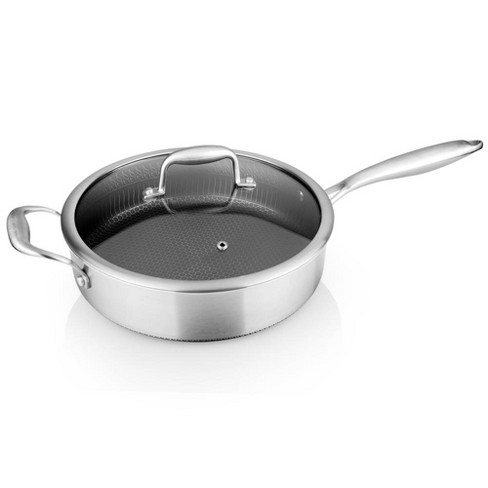 Nutrichef 2 qt Stainless Steel Triply Sauce Pot with Glass Lid