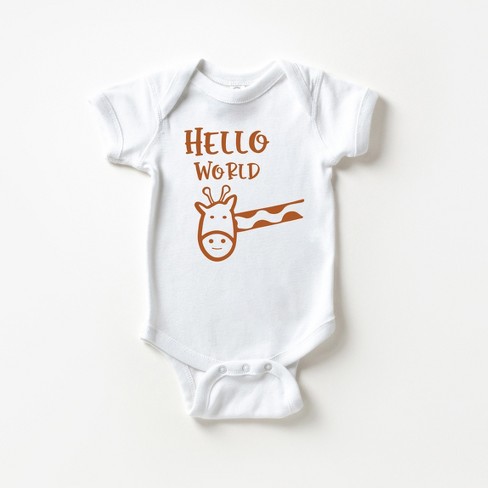 The Juniper Shop Hello World Giraffe Baby Bodysuit - image 1 of 2