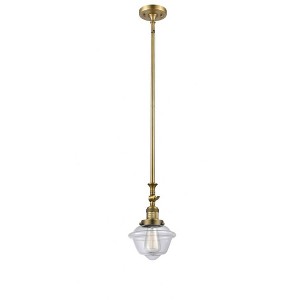 Oxford - 1 Light Stem Hung Tiltable Mini Pendant In Traditional Style-12 Inches Tall and 7.5 Inches Wide - 1 of 1