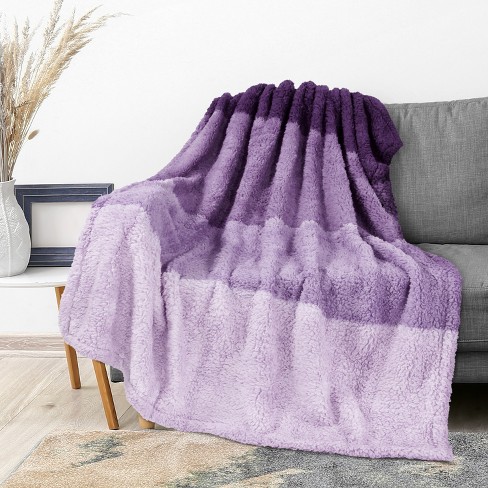 Pavilia Plush Throw Blanket For Couch Bed, Faux Shearling Blanket