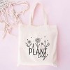 City Creek Prints Plant Lady Flowers Canvas Tote Bag - 15x16 - Natural - 2 of 2