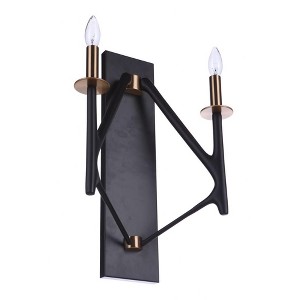 Craftmade Lighting The Reserve 2 Light Wall Light in Flat Black Painted Nickel