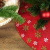 Northlight Metallic Snowflakes Mini Christmas Tree Skirt - Red and Green - 20" - 3 of 4