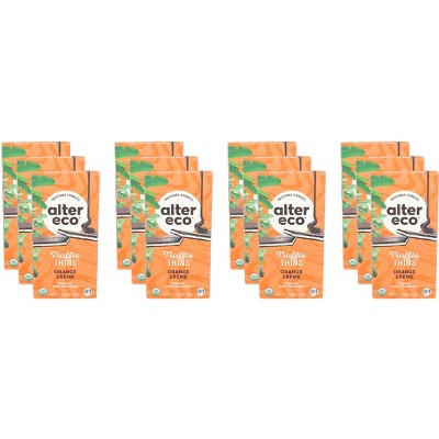 Alter Eco, Truffle Thins, Organic Dark Chocolate Bar, Orange Crème - Case of 12 - 2.96 oz