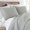 FIONECA Luxury Round Quilted Silky Soft Reversible Microfiber Quilt Set White - 4 of 4