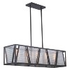 VAXCEL Oslo 5L Black Urban Loft Linear Chandelier Island Pendant Light Fixture - 3 of 4
