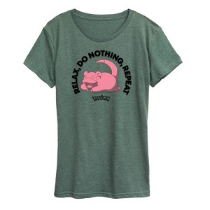 Women's - Pokémon - Relax, Do Nothing Short Sleeve Graphic T-Shirt - 1 of 4