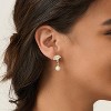 Pearl Earrings: 14k Gold-plated Cubic Zirconia Accented Pearl Drop Dangle Wedding Engagement Earrings For Women Bridal Bridesmaid - 2 of 4