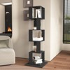 SEVOBAL 5 tier Rotating Bookshelf, Floor Rack Simple Bookcase with Acrylic plate Student Multi-Function Creative Bookshelf, Black, 19.68"*19.68"*63" - 4 of 4