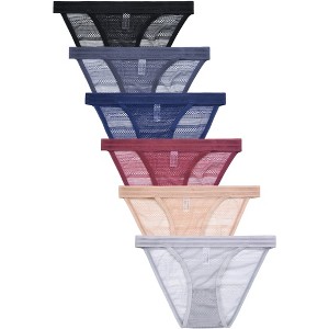 PACK OF 6 MAMIA WOMEN'S STRETCH LACE NYLON BLEND BIKINI PANTY ( LP9040LK) - 1 of 2